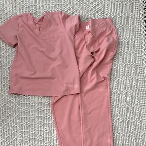Mandala Scrub Set dusty pink size medium regular both pieces